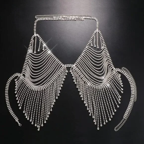 NEW Sparkling Bling Swarovski Crystal Rhinestone Halter Top + FREE Gift! - Picture 4 of 5